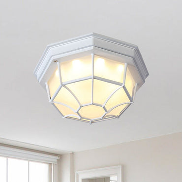 Isabelle Geometric Frosted Glass LED Flush Ceiling Light