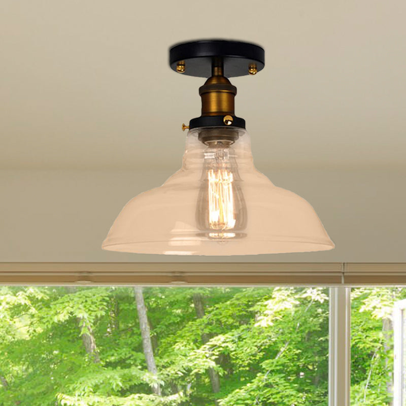 Amélie Vintage Barn Glass Semi Flush Ceiling Light