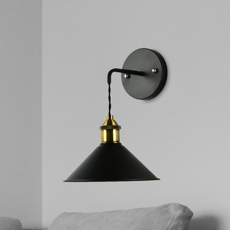 Thérèse Industrial Conical Wall Sconce 1-Head Black