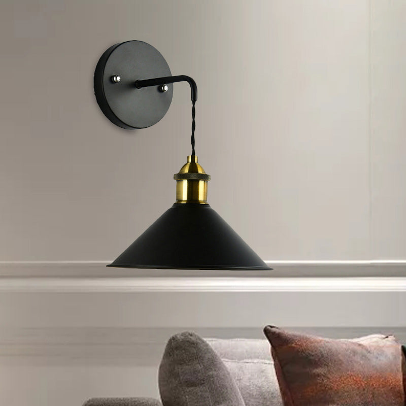 Thérèse Industrial Conical Wall Sconce 1-Head Black