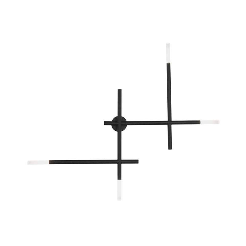Camille Crossed Lines Wall Lamp with Black/Gold Finish and 4 LEDs