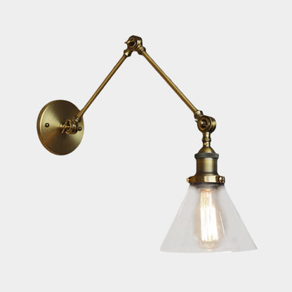 Lucienne Vintage Swing Arm Glass Wall Sconce Lamp