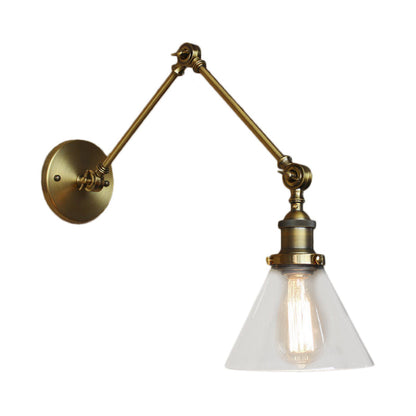 Lucienne Vintage Swing Arm Glass Wall Sconce Lamp