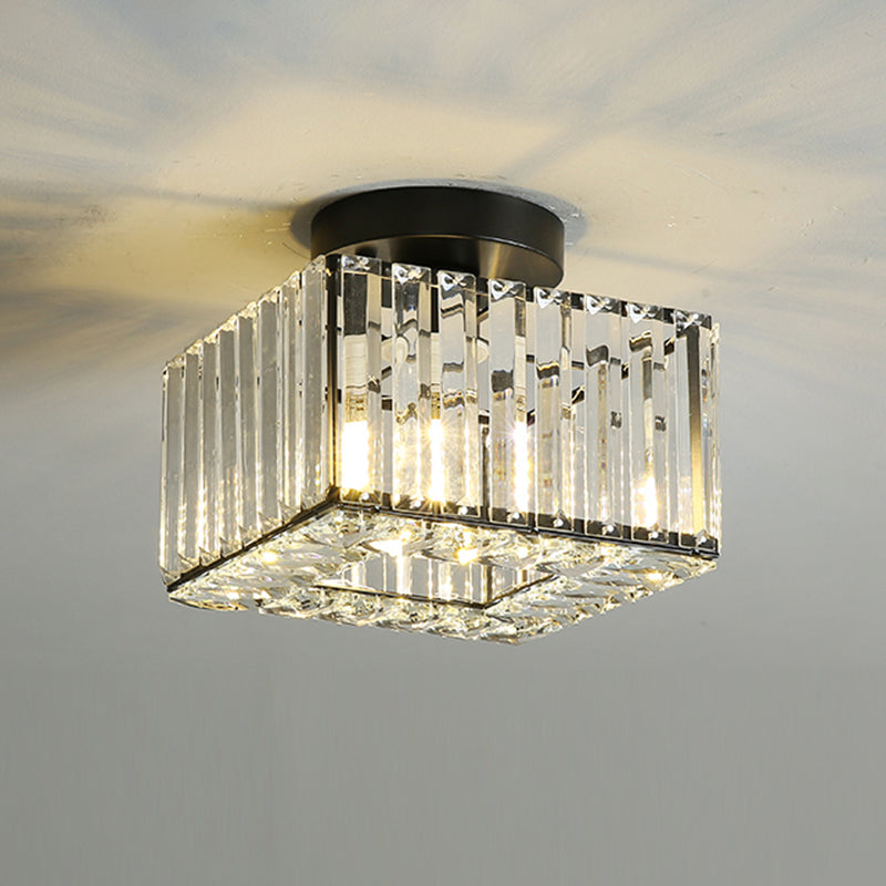 Océane Crystal Faceted Flush Ceiling Light
