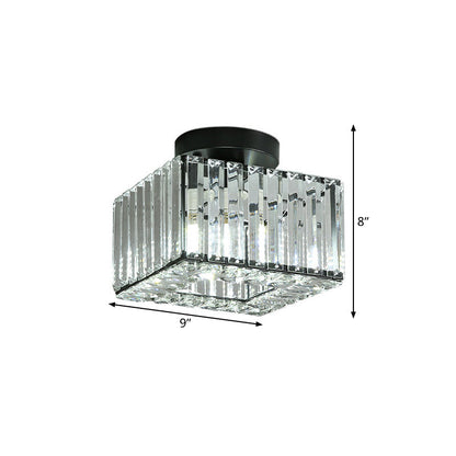 Océane Crystal Faceted Flush Ceiling Light