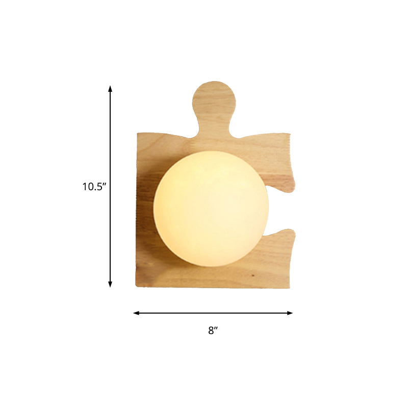 Amélie Wooden Orb Glass Wall Light Sconce