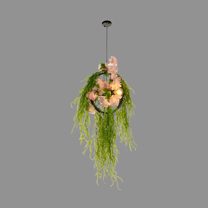 Amélie Wheel Pendant Chandelier with Rose Decor
