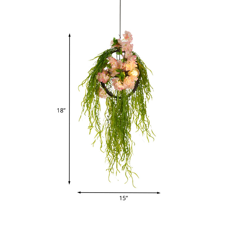 Amélie Wheel Pendant Chandelier with Rose Decor
