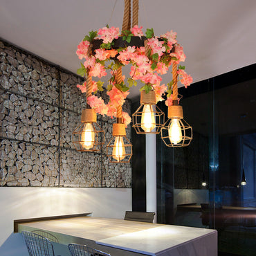 Solène Orb Cage Rope Pendant Chandelier Light