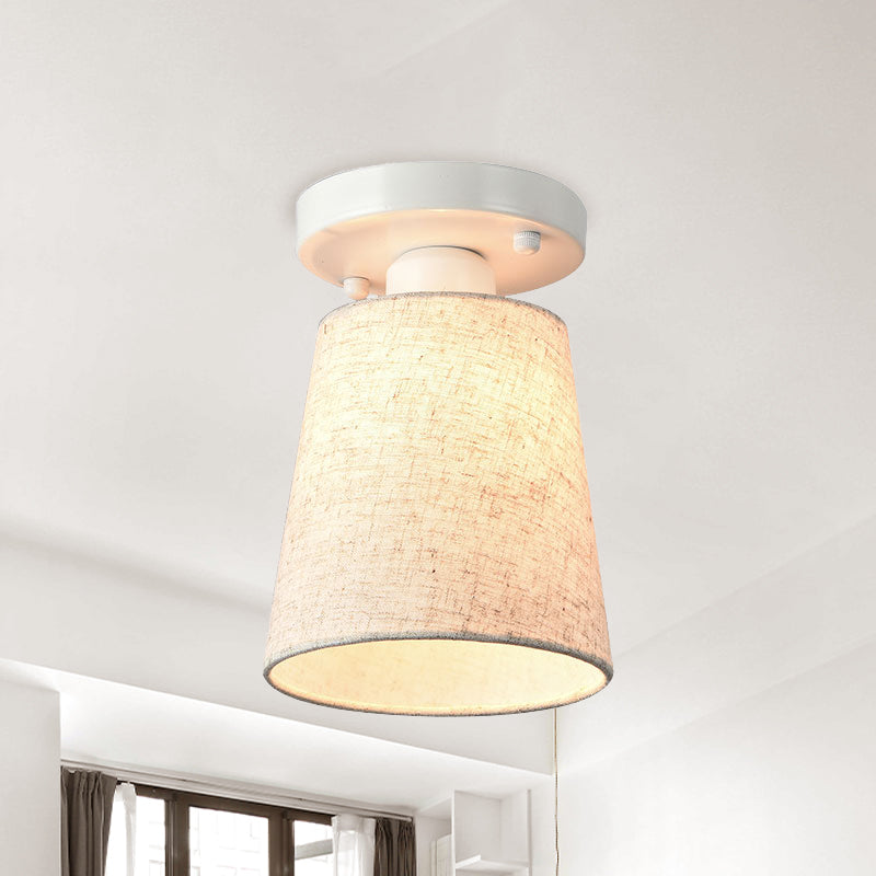Lucie Fabric Horn Semi Flush Ceiling Light