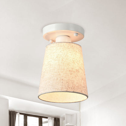 Lucie Fabric Horn Semi Flush Ceiling Light