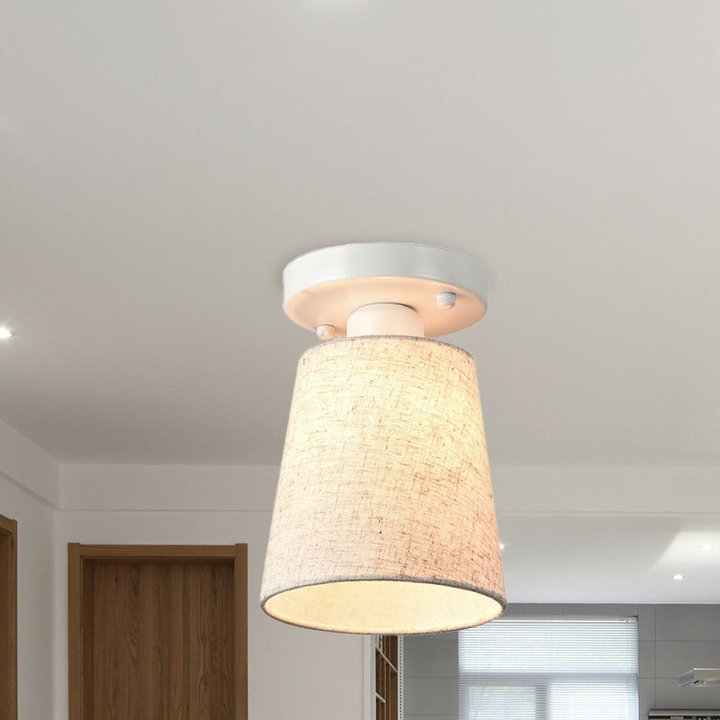 Lucie Fabric Horn Semi Flush Ceiling Light