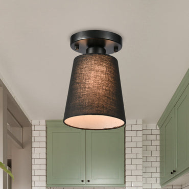 Lucie Fabric Horn Semi Flush Ceiling Light