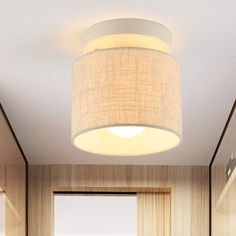 Manon Fabric Barrel Semi Flush Ceiling Light