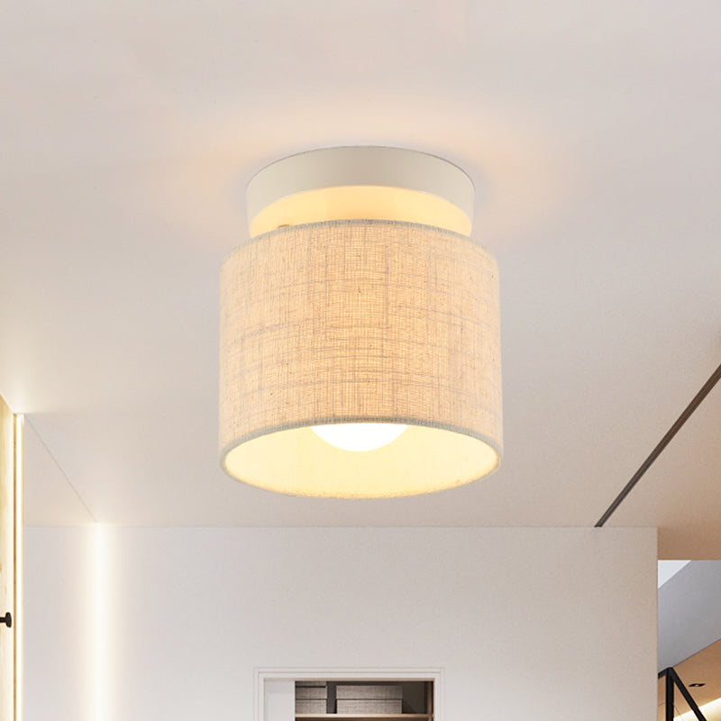 Manon Fabric Barrel Semi Flush Ceiling Light