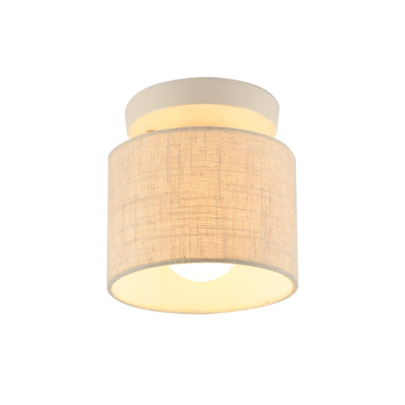 Manon Fabric Barrel Semi Flush Ceiling Light