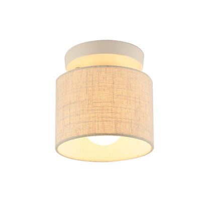 Manon Fabric Barrel Semi Flush Ceiling Light