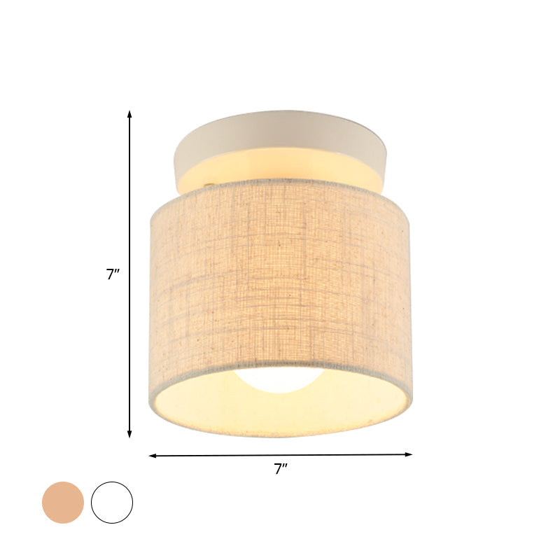 Manon Fabric Barrel Semi Flush Ceiling Light