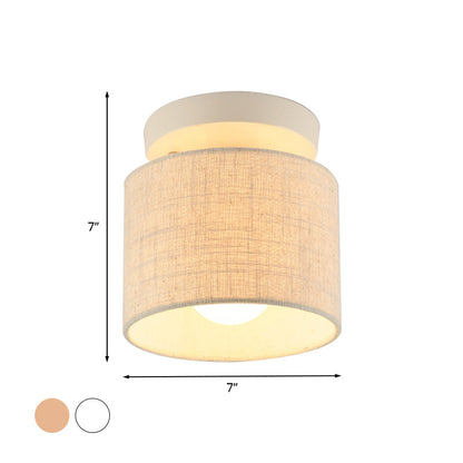 Manon Fabric Barrel Semi Flush Ceiling Light