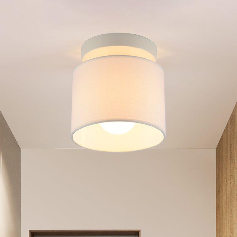 Manon Fabric Barrel Semi Flush Ceiling Light