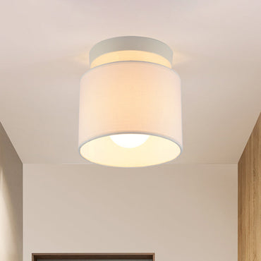 Manon Fabric Barrel Semi Flush Ceiling Light