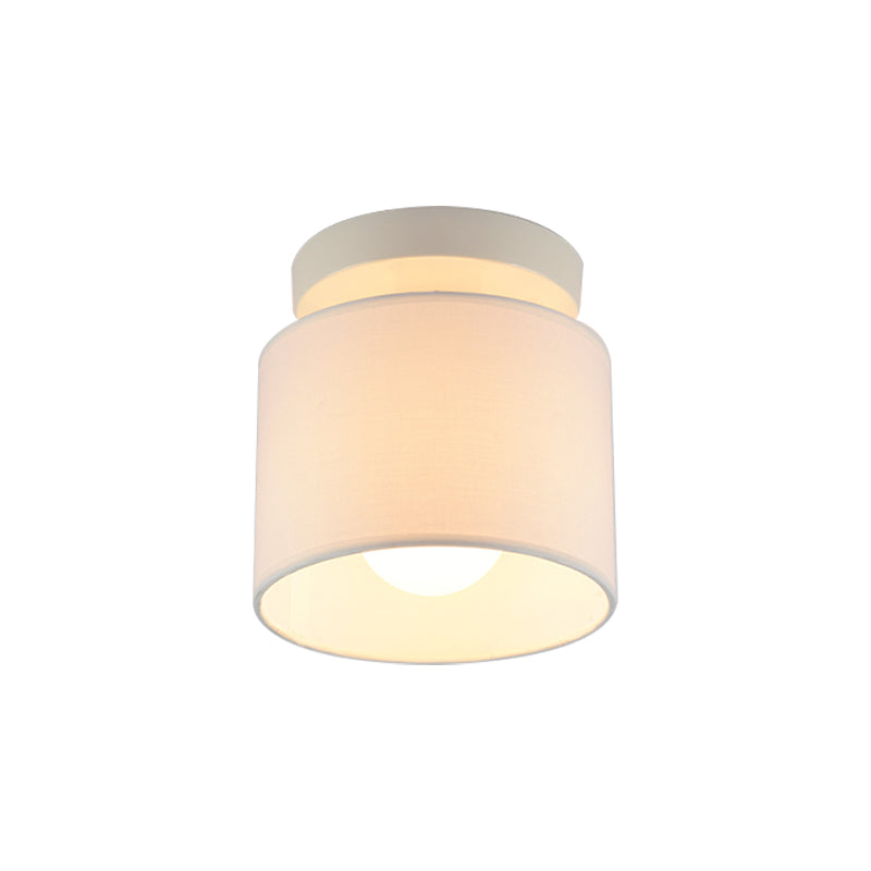 Manon Fabric Barrel Semi Flush Ceiling Light