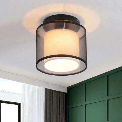 Camille Dual Layer Fabric Flush Ceiling Light