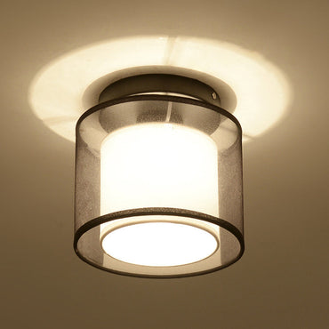 Camille Dual Layer Fabric Flush Ceiling Light