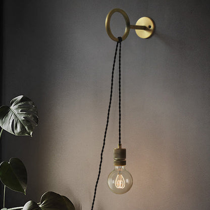Valentine Colonial Ring Bare Bulb Wall Sconce Gold