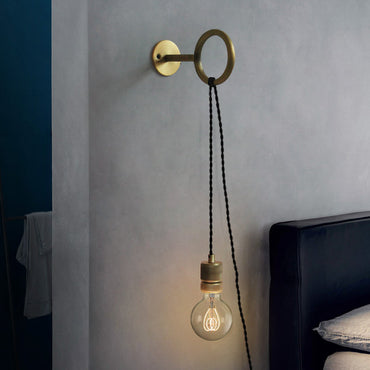 Valentine Colonial Ring Bare Bulb Wall Sconce Gold
