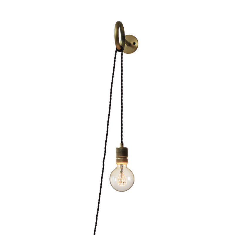 Valentine Colonial Ring Bare Bulb Wall Sconce Gold