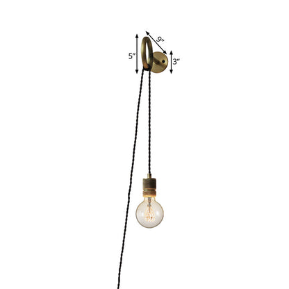 Valentine Colonial Ring Bare Bulb Wall Sconce Gold
