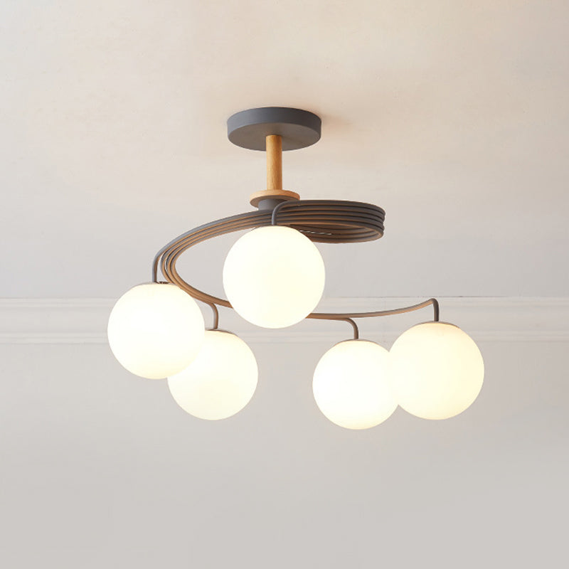 Aurélie Swirl Nordic Semi-Flush Chandelier