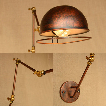 Hudson Vintage Industrial Swing Arm Wall Lamp