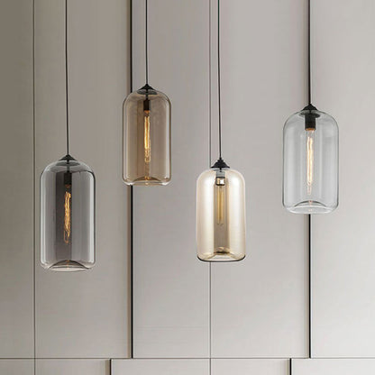 Lucienne Cylindrical Glass Contemporary Pendant Light