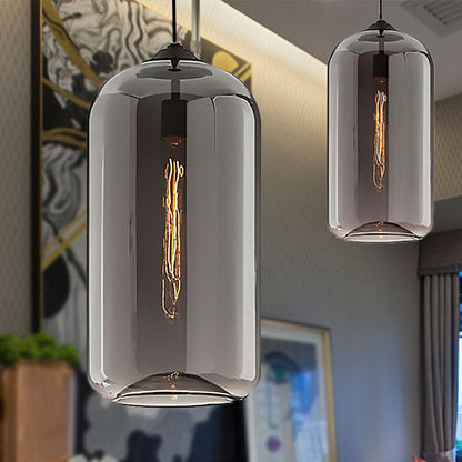 Lucienne Cylindrical Glass Contemporary Pendant Light