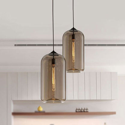 Lucienne Cylindrical Glass Contemporary Pendant Light