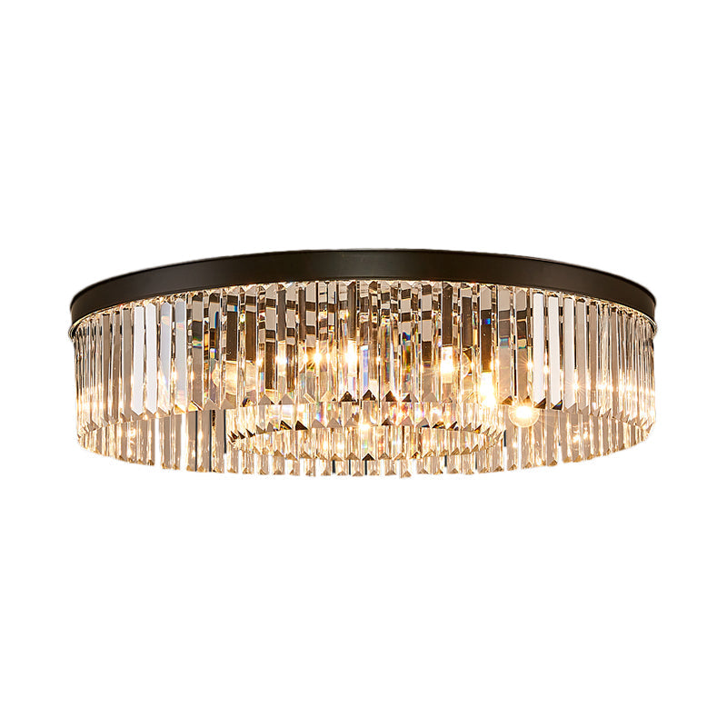 Geneviève Crystal Prism Black Flush Mount Ceiling Light