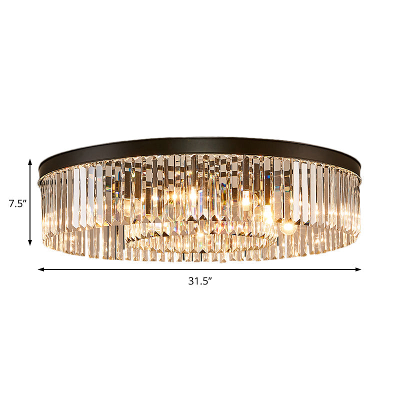 Geneviève Crystal Prism Black Flush Mount Ceiling Light