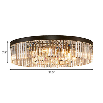 Geneviève Crystal Prism Black Flush Mount Ceiling Light