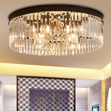 Geneviève Crystal Prism Black Flush Mount Ceiling Light