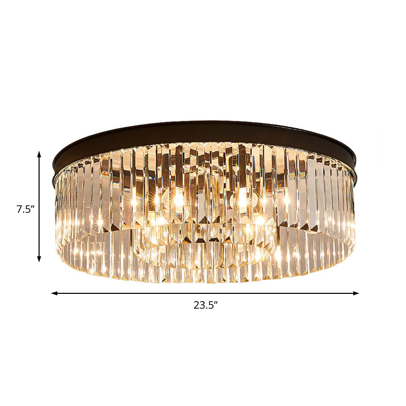 Geneviève Crystal Prism Black Flush Mount Ceiling Light