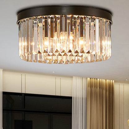 Geneviève Crystal Prism Black Flush Mount Ceiling Light