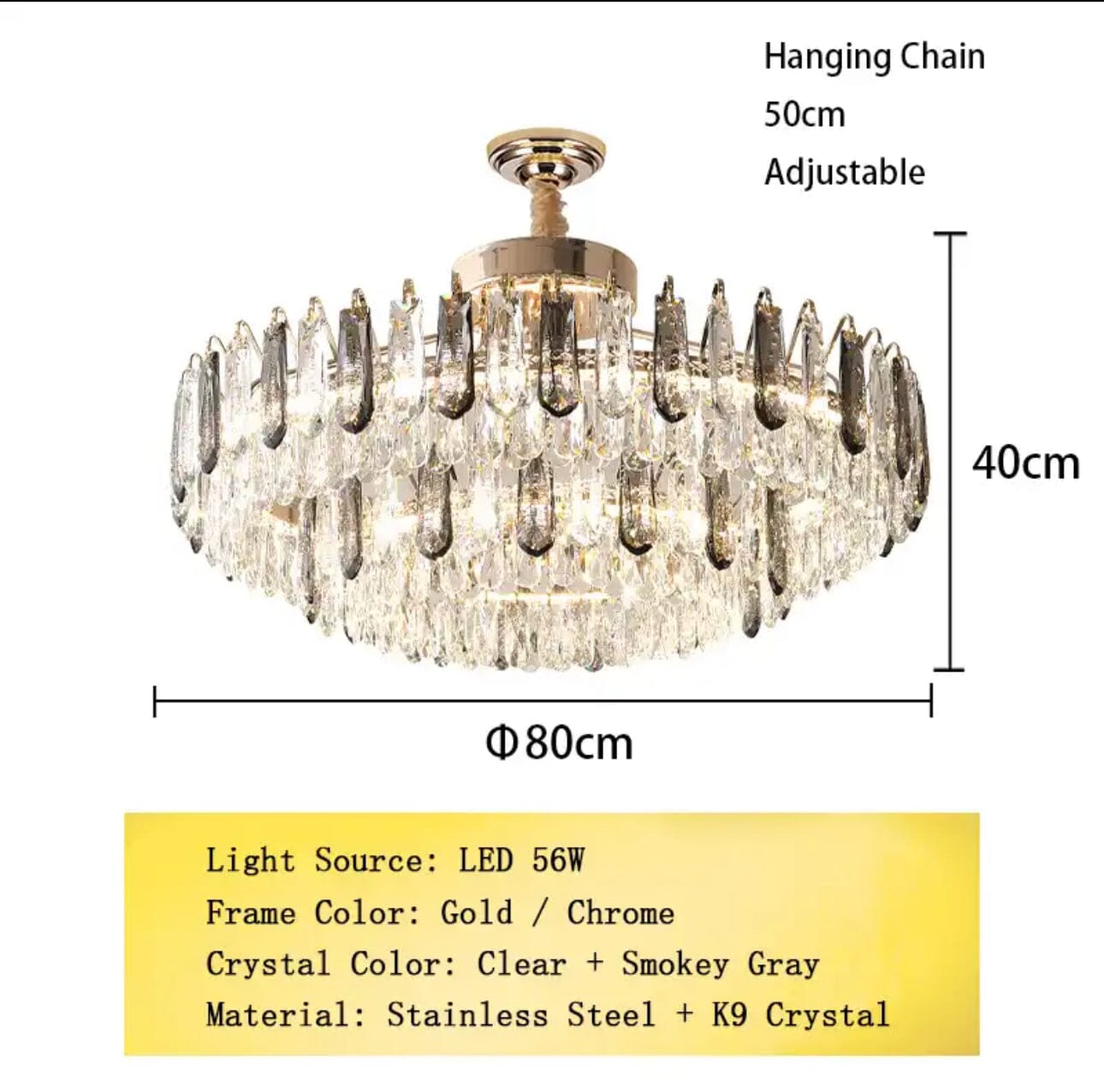 Sophie Premium K9 Crystal Modern Ceiling Light