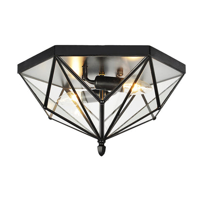 Sophie Vintage Polyhedron Glass Flush Ceiling Light