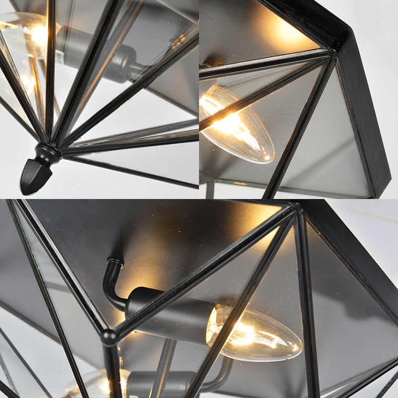 Sophie Vintage Polyhedron Glass Flush Ceiling Light