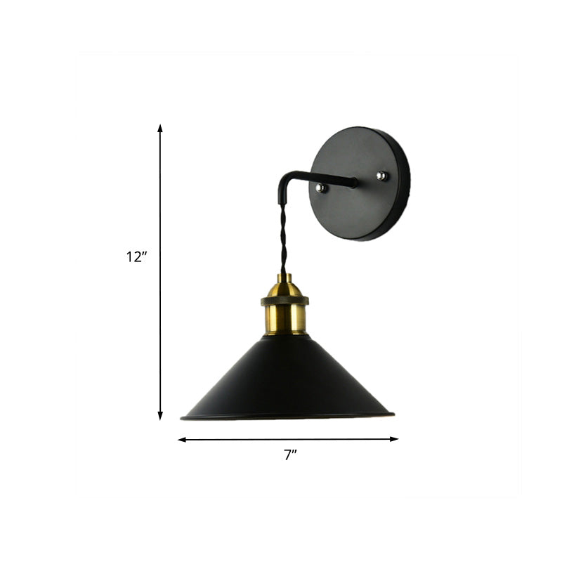 Thérèse Industrial Conical Wall Sconce 1-Head Black