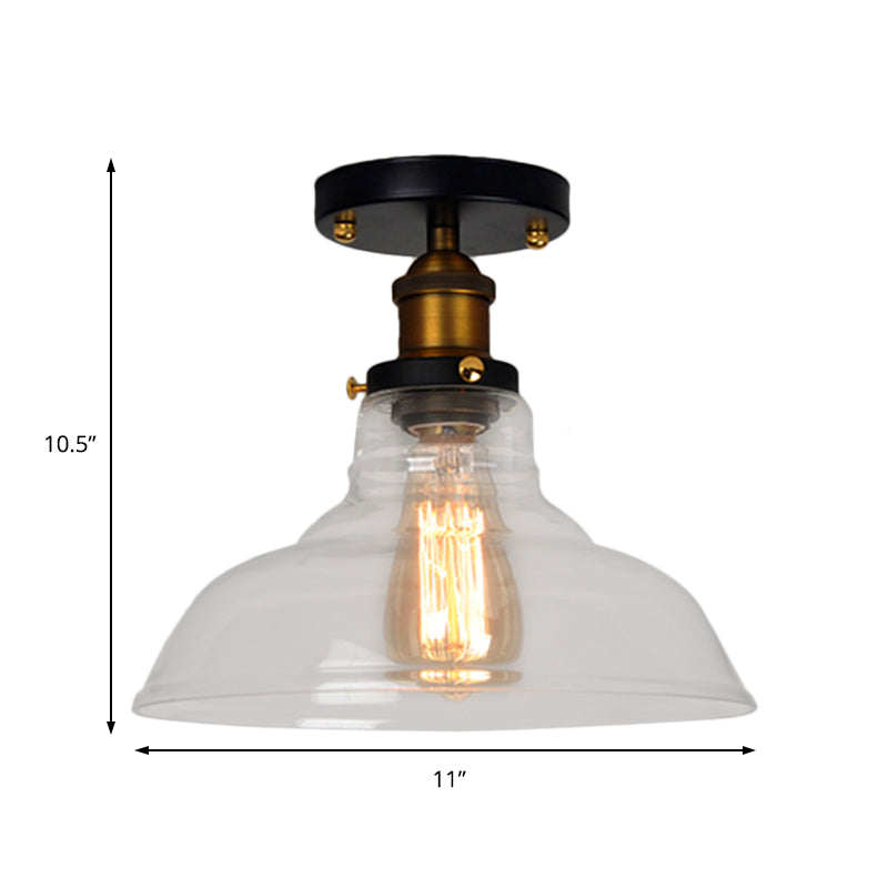 Amélie Vintage Barn Glass Semi Flush Ceiling Light