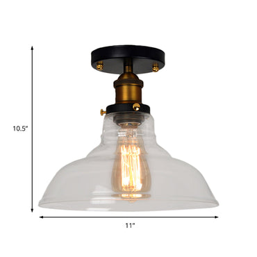 Amélie Vintage Barn Glass Semi Flush Ceiling Light