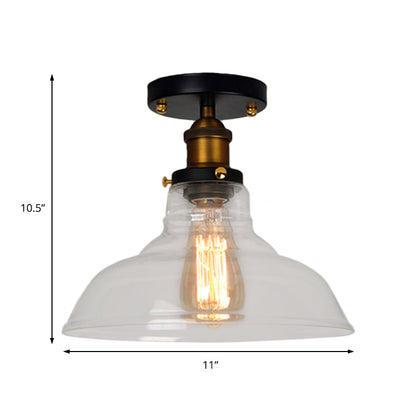 Amélie Vintage Barn Glass Semi Flush Ceiling Light